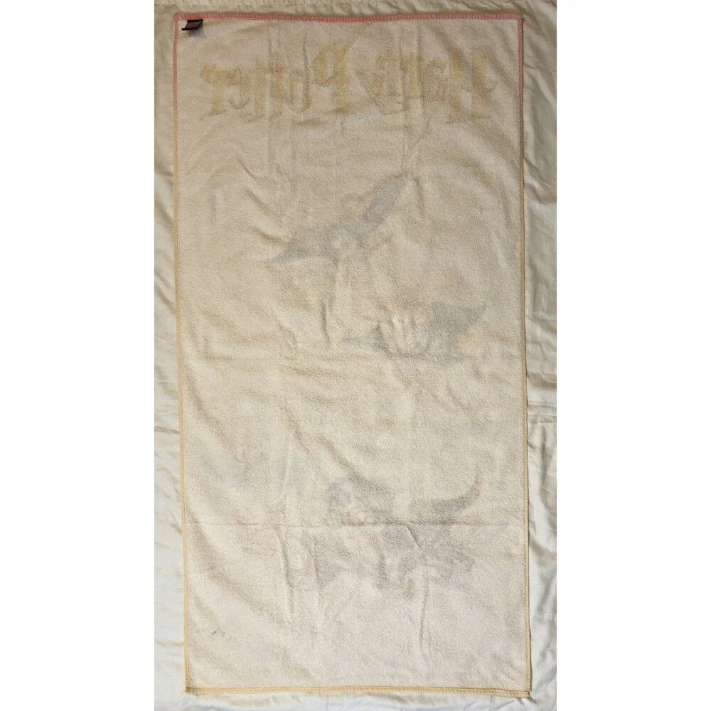 Vintage Harry Potter Cotton Beach Towel 28” X 54” Warner Bros 2000 - READ